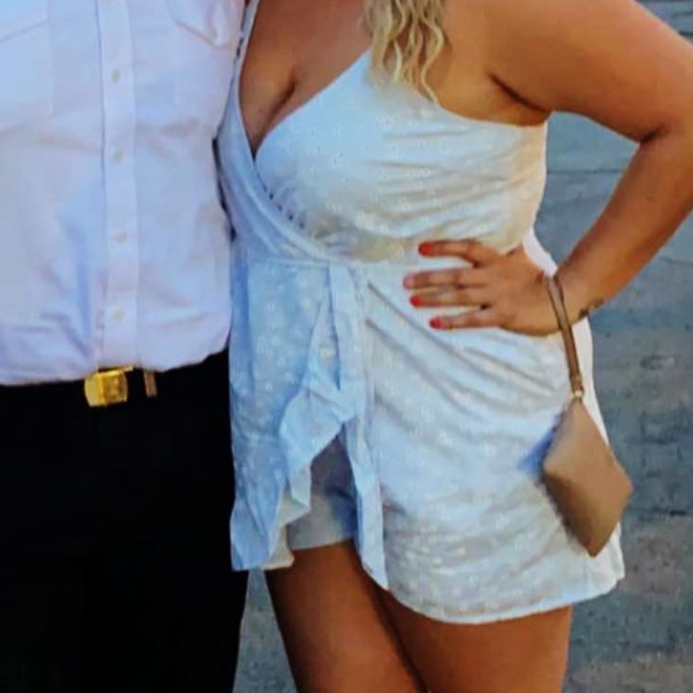 Cute floral blue romper
